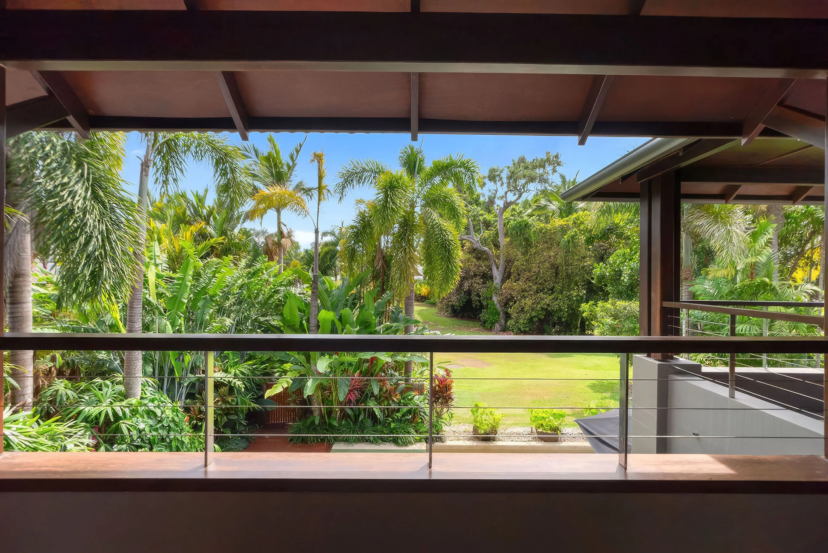 A private veranda overlooking the garden